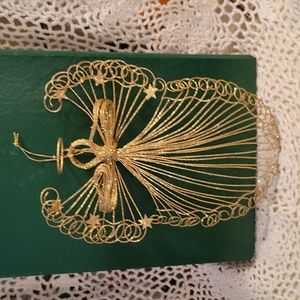 Gold Glitter angel ornament